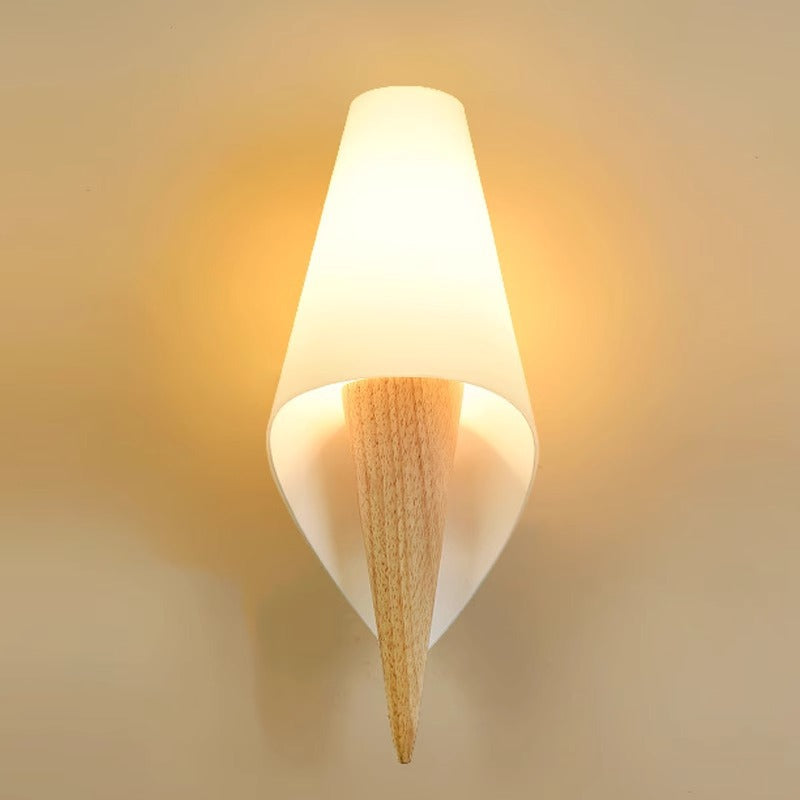 Wood Glass Ice Cream Wall Lamp