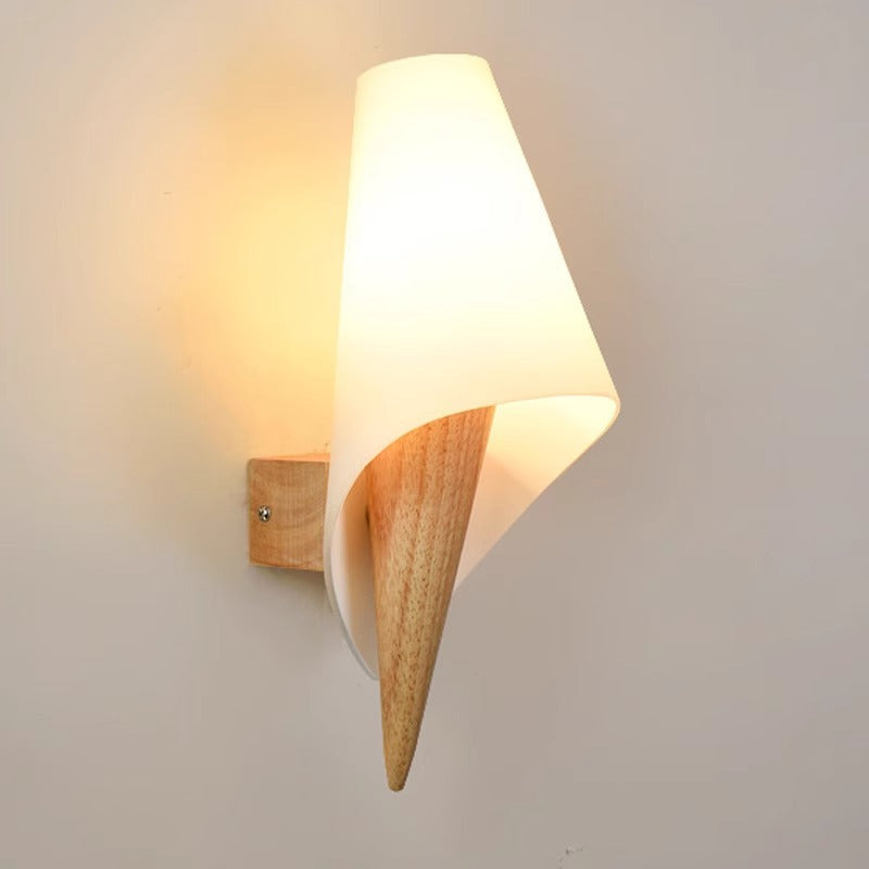 Wood Glass Ice Cream Wall Lamp