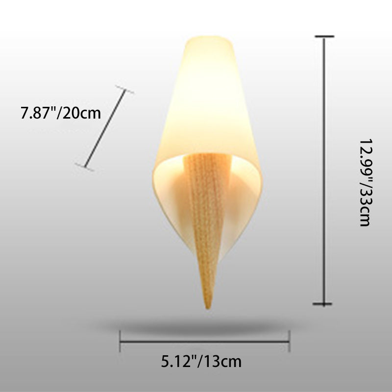 Wood Glass Ice Cream Wall Lamp