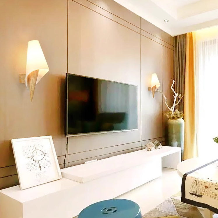 Wood Glass Ice Cream Wall Lamp