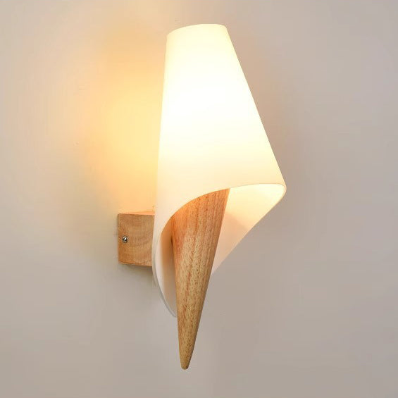 Wood Glass Ice Cream Wall Lamp