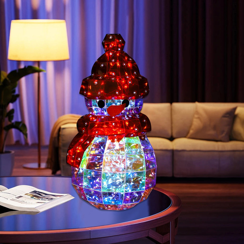 PET Laser Snowman Decoration Table Lamp
