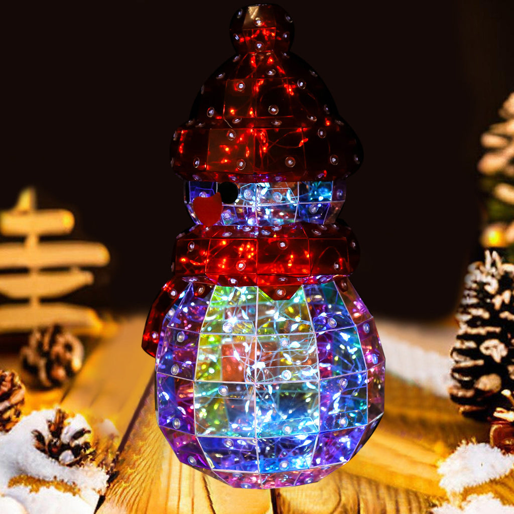 PET Laser Snowman Decoration Table Lamp