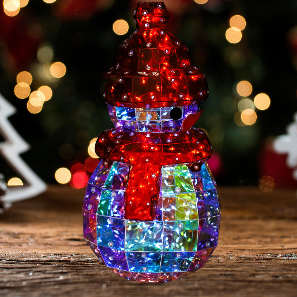 PET Laser Snowman Decoration Table Lamp