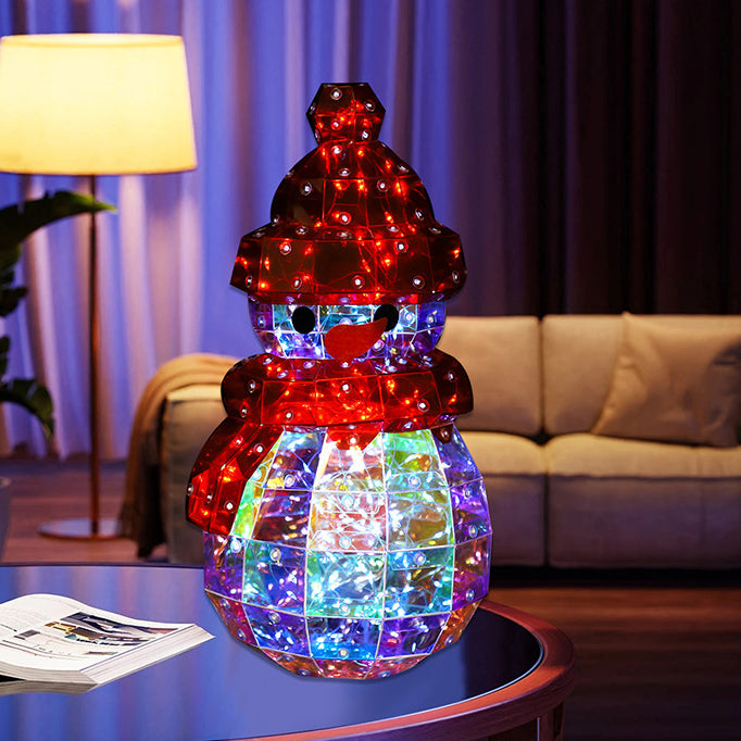 PET Laser Snowman Decoration Table Lamp