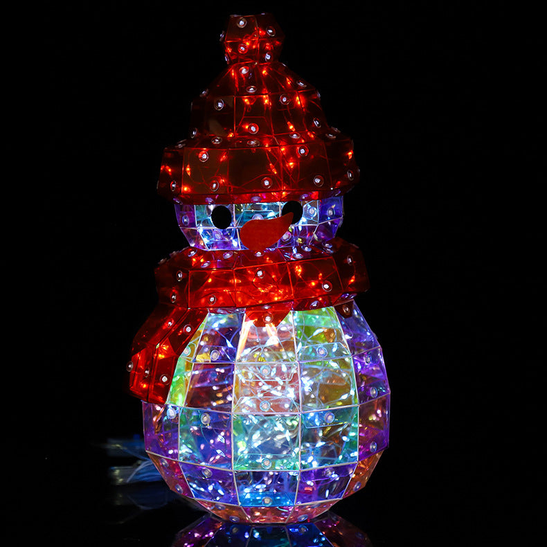 PET Laser Snowman Decoration Table Lamp