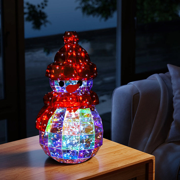 PET Laser Snowman Decoration Table Lamp