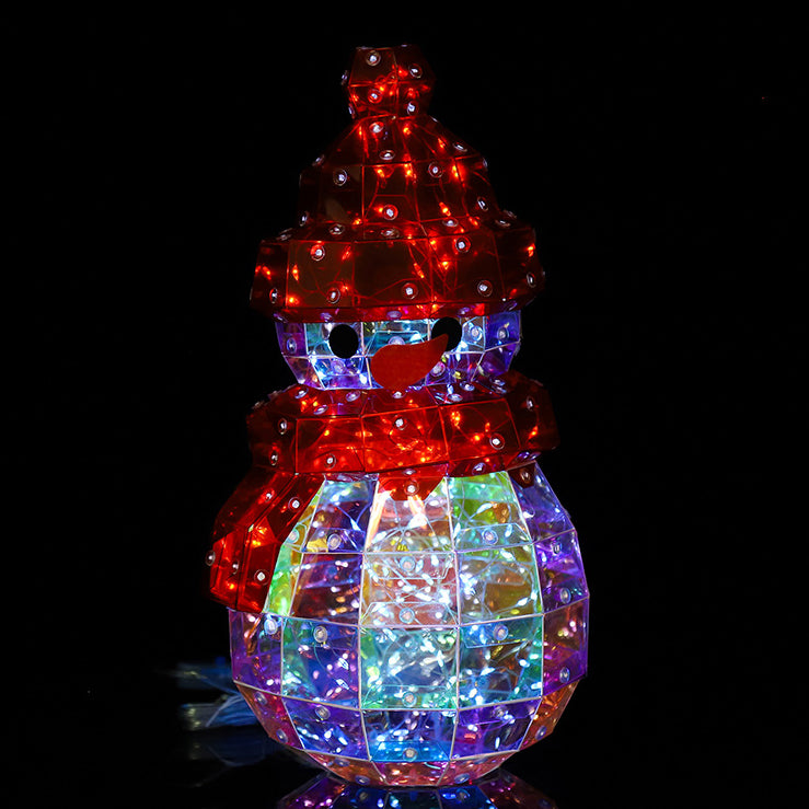 PET Laser Snowman Decoration Table Lamp