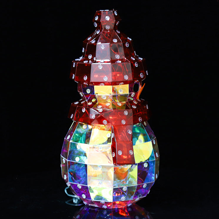 PET Laser Snowman Decoration Table Lamp