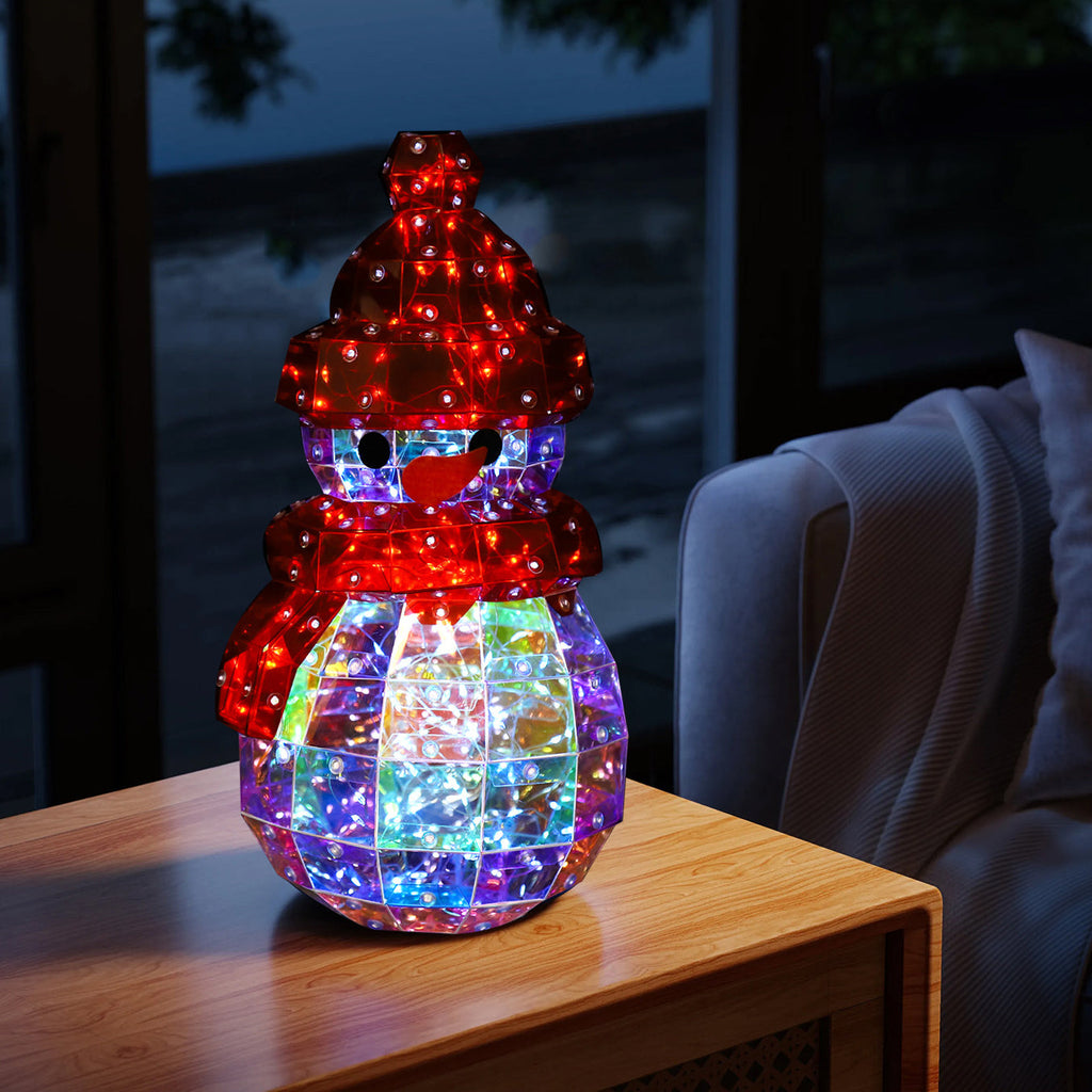 PET Laser Snowman Decoration Table Lamp