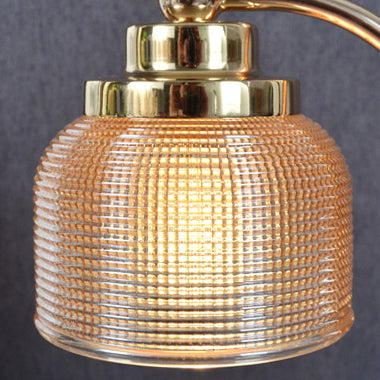 Iron Wood Glass Cylinder Table Lamp