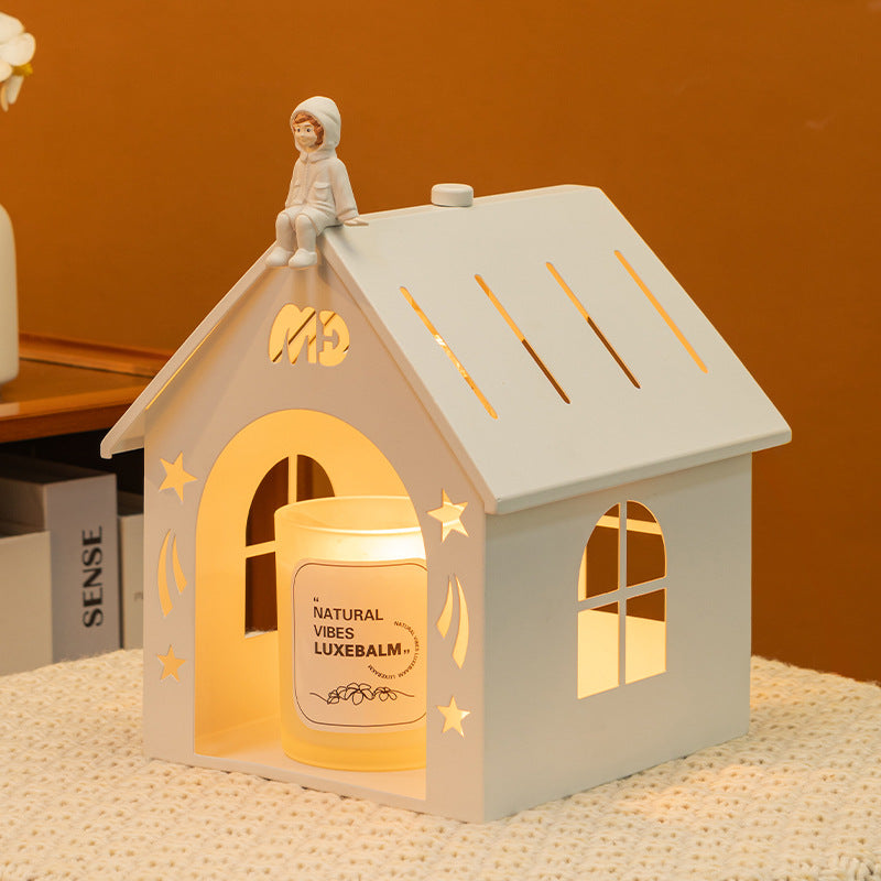 Hollowed House Decorative Iron Table Lamp