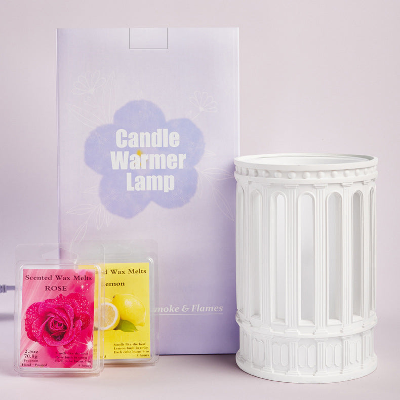 Glass Resin Roman Column Table Lamp