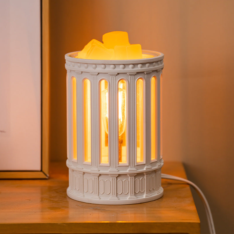 Glass Resin Roman Column Table Lamp