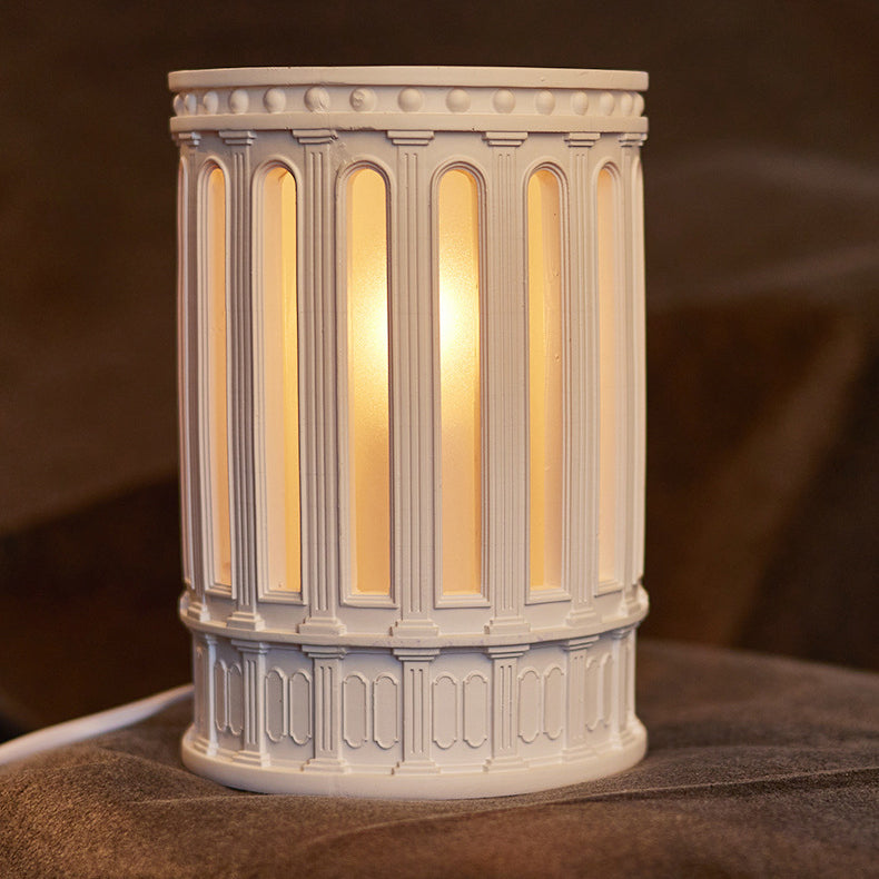 Glass Resin Roman Column Table Lamp