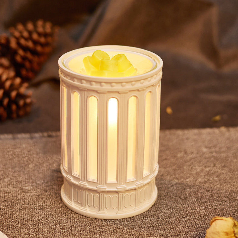 Glass Resin Roman Column Table Lamp