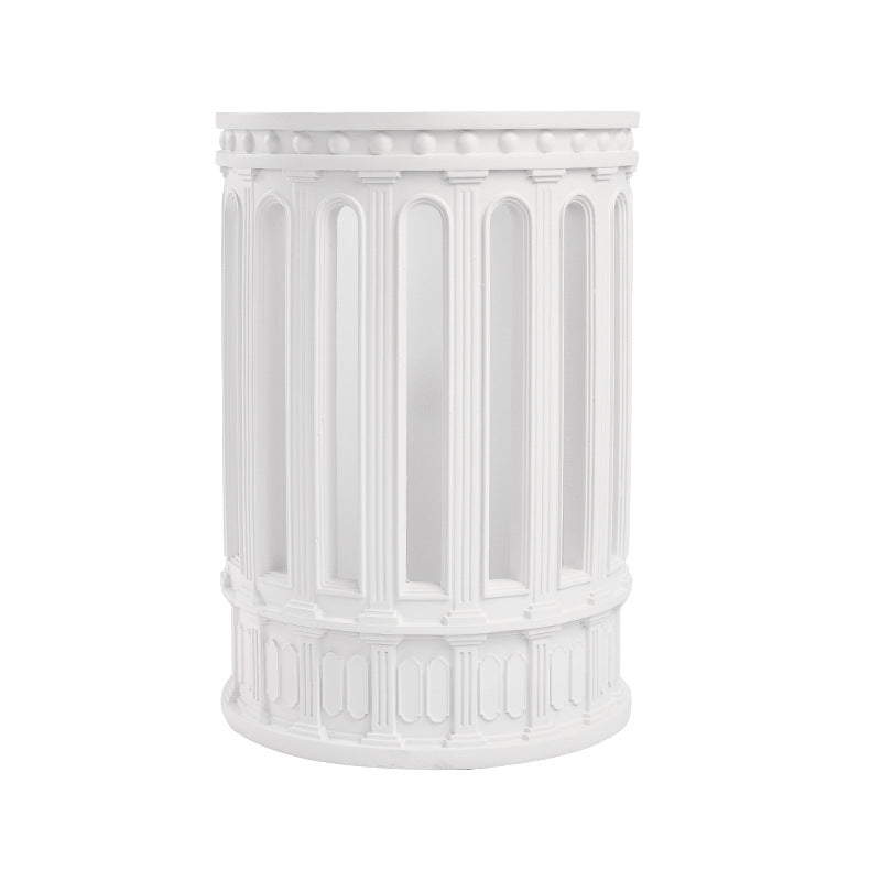 Glass Resin Roman Column Table Lamp