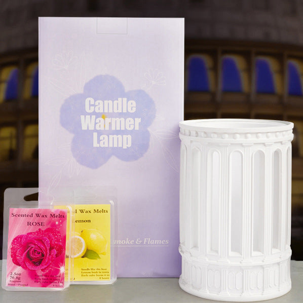 Glass Resin Roman Column Table Lamp