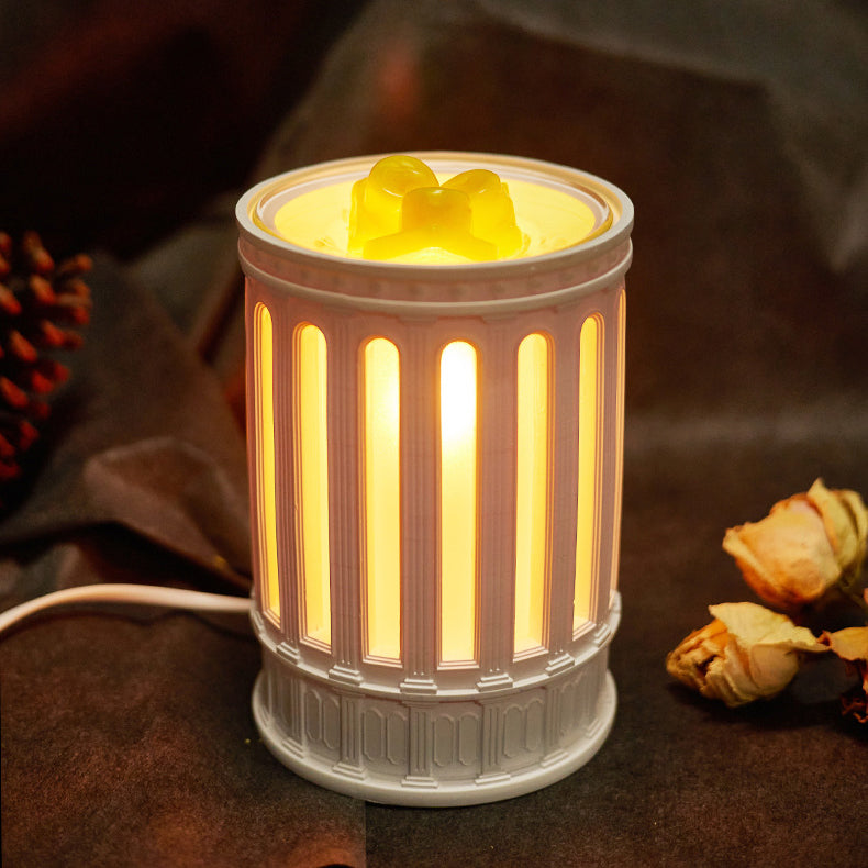 Glass Resin Roman Column Table Lamp