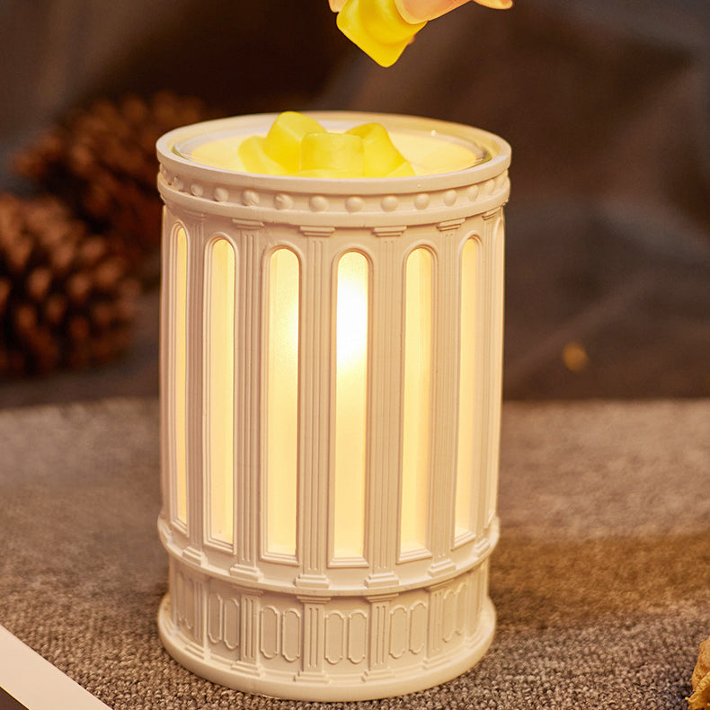 Glass Resin Roman Column Table Lamp