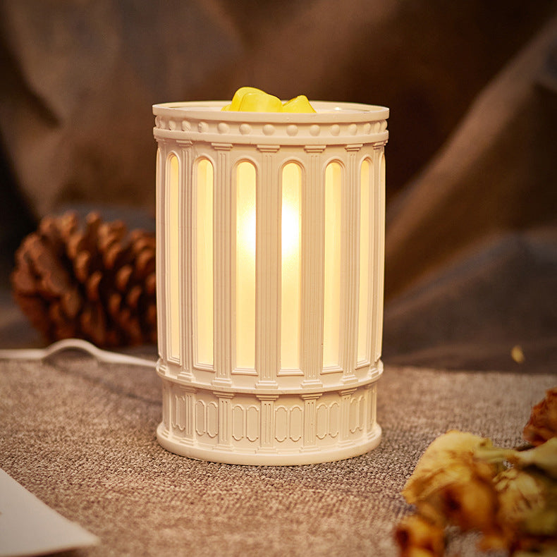 Glass Resin Roman Column Table Lamp