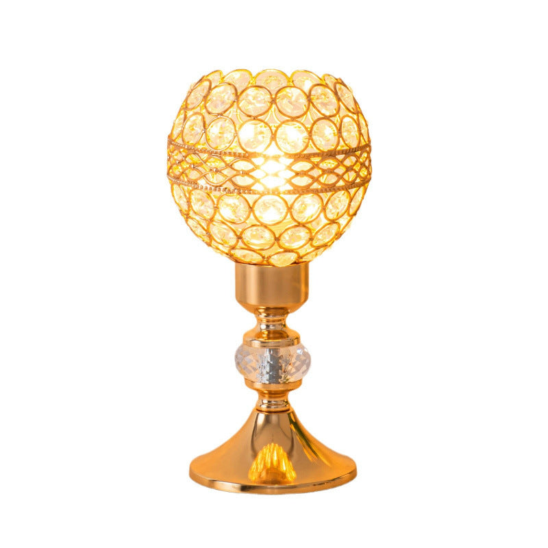 Iron Crystal Cylinder Lattice Table Lamp