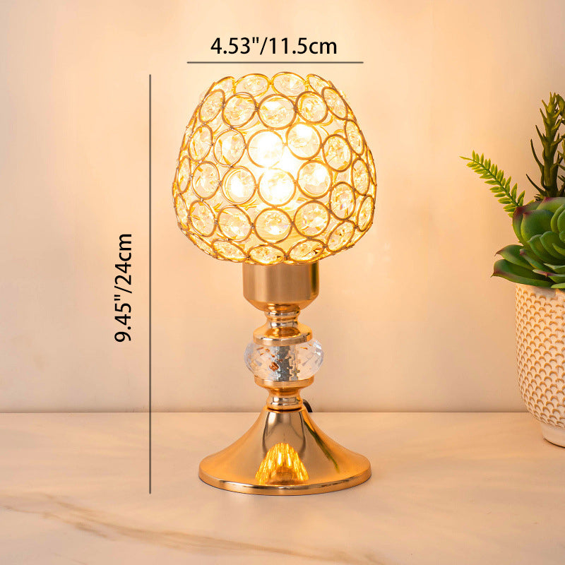 Iron Crystal Cylinder Lattice Table Lamp