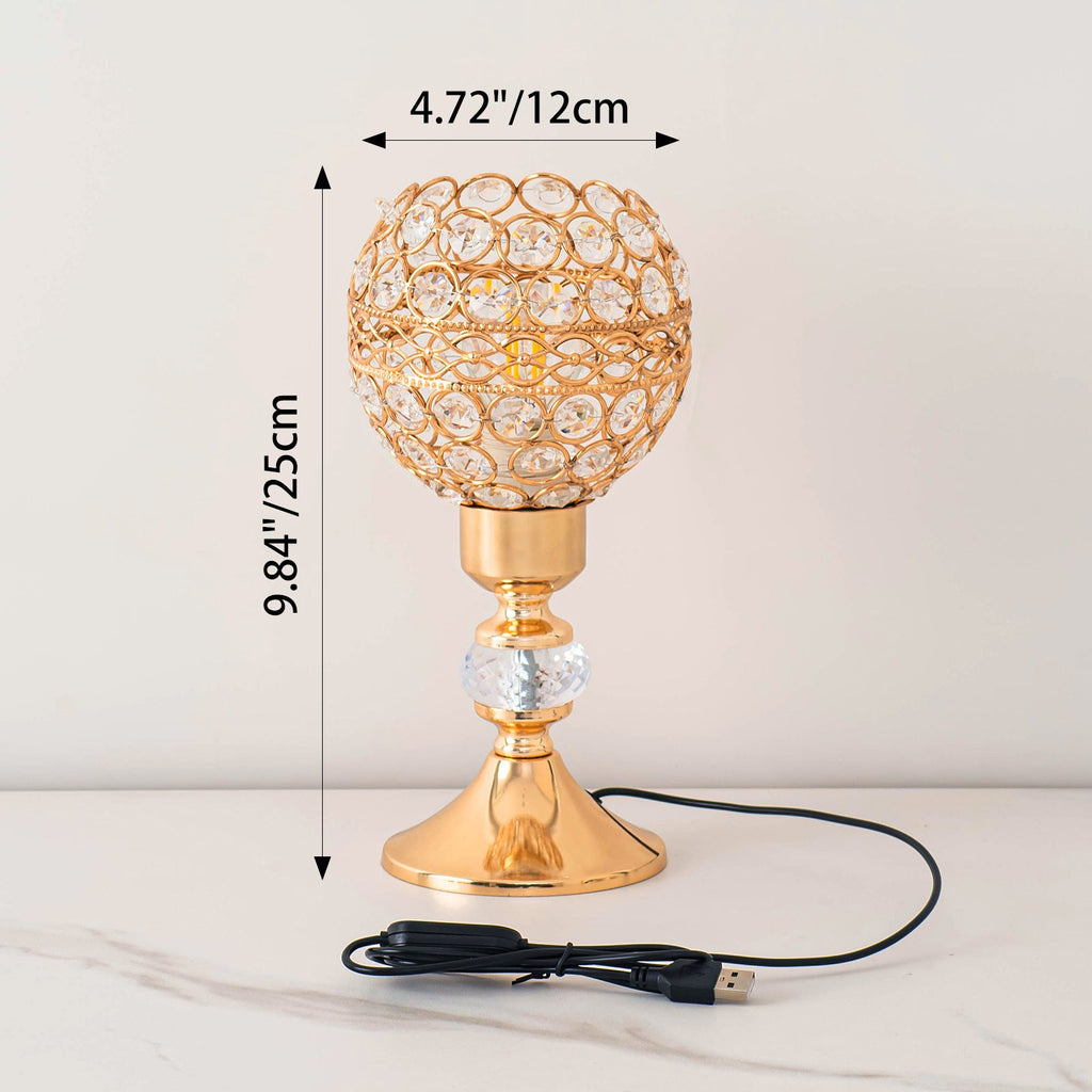 Iron Crystal Cylinder Lattice Table Lamp