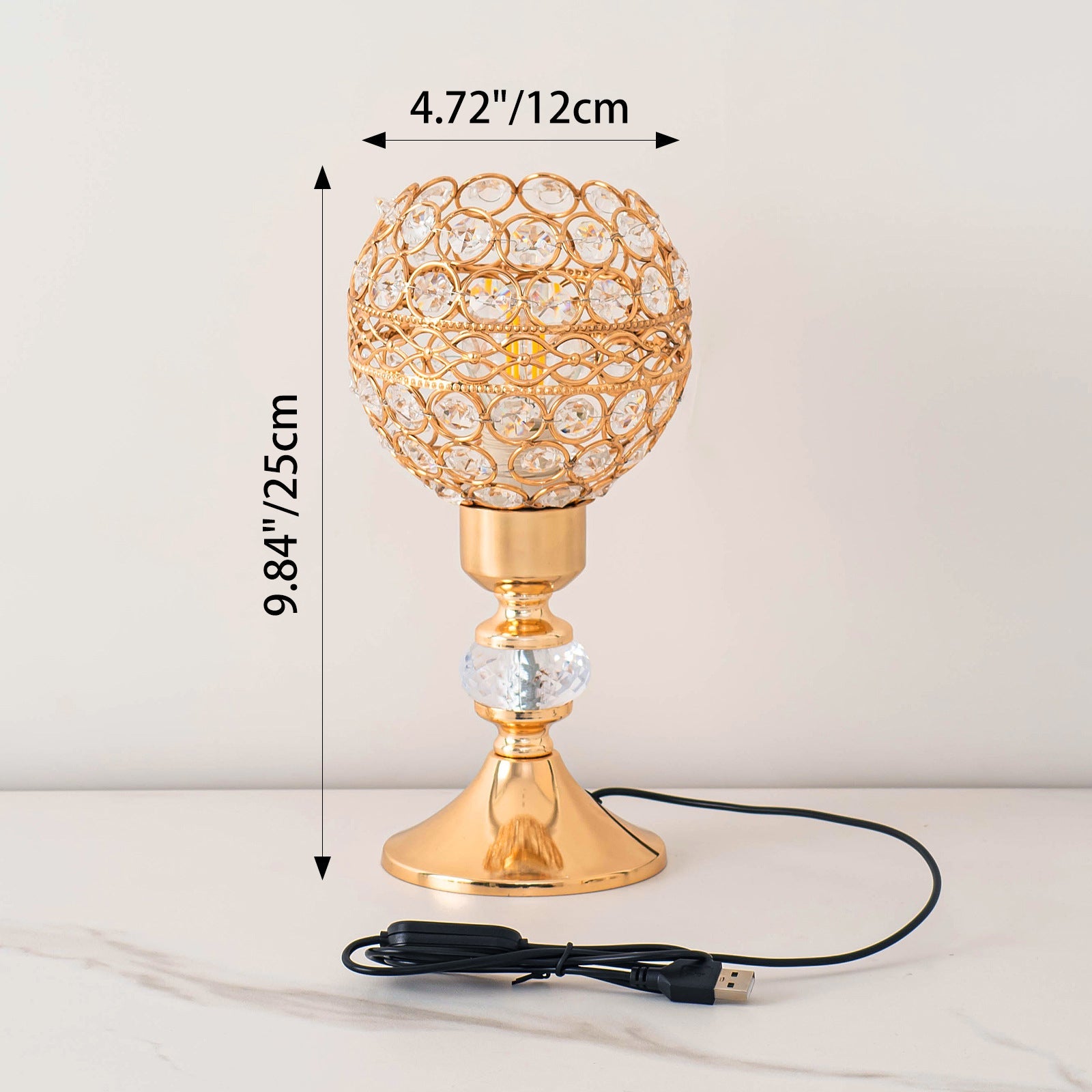 Iron Crystal Cylinder Lattice Table Lamp