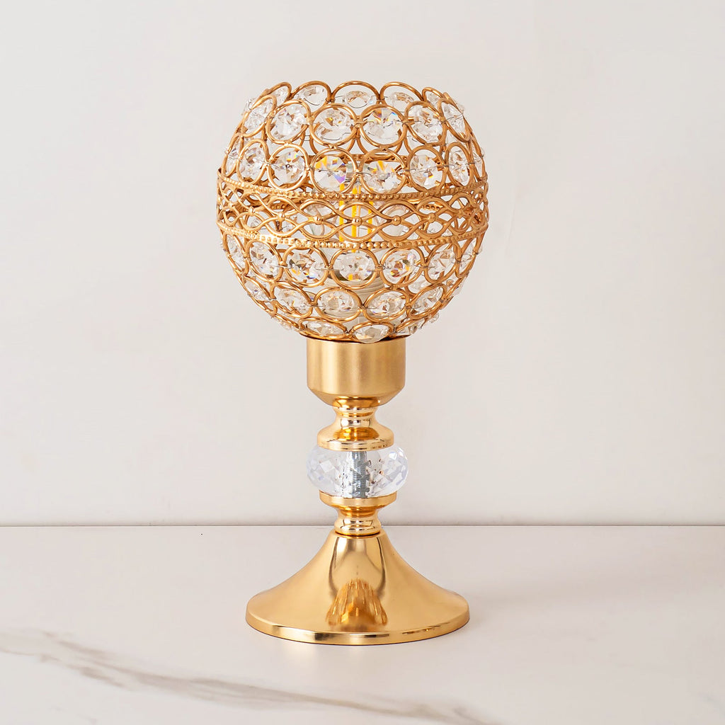 Iron Crystal Cylinder Lattice Table Lamp