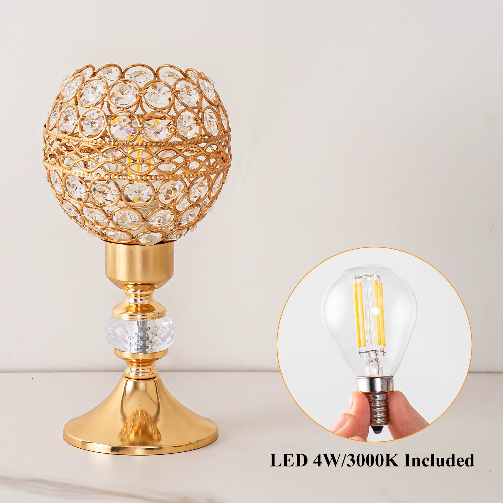Iron Crystal Cylinder Lattice Table Lamp