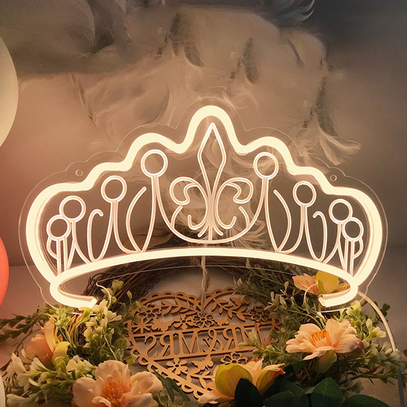 Silica Acrylic Crown Neon Table Lamp