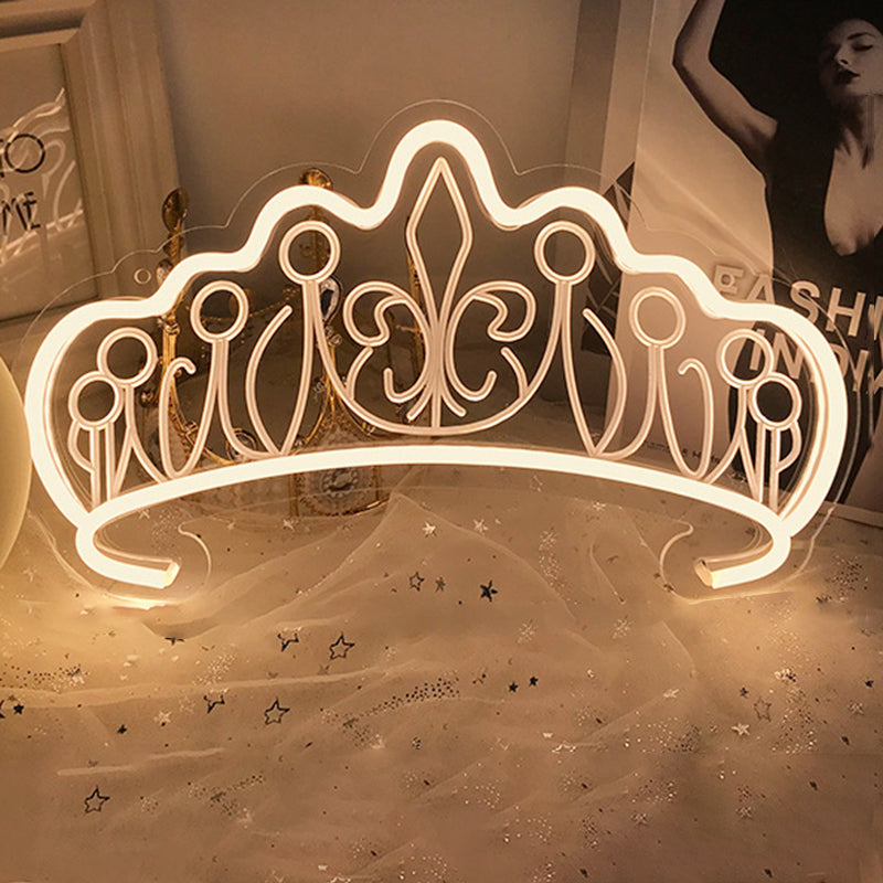 Silica Acrylic Crown Neon Table Lamp