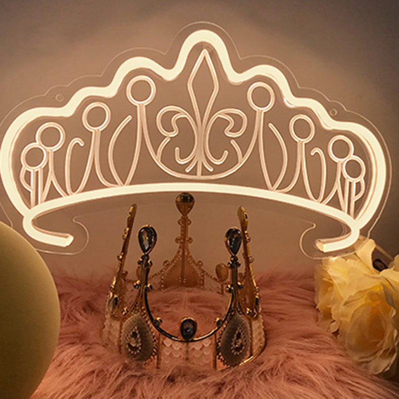 Silica Acrylic Crown Neon Table Lamp