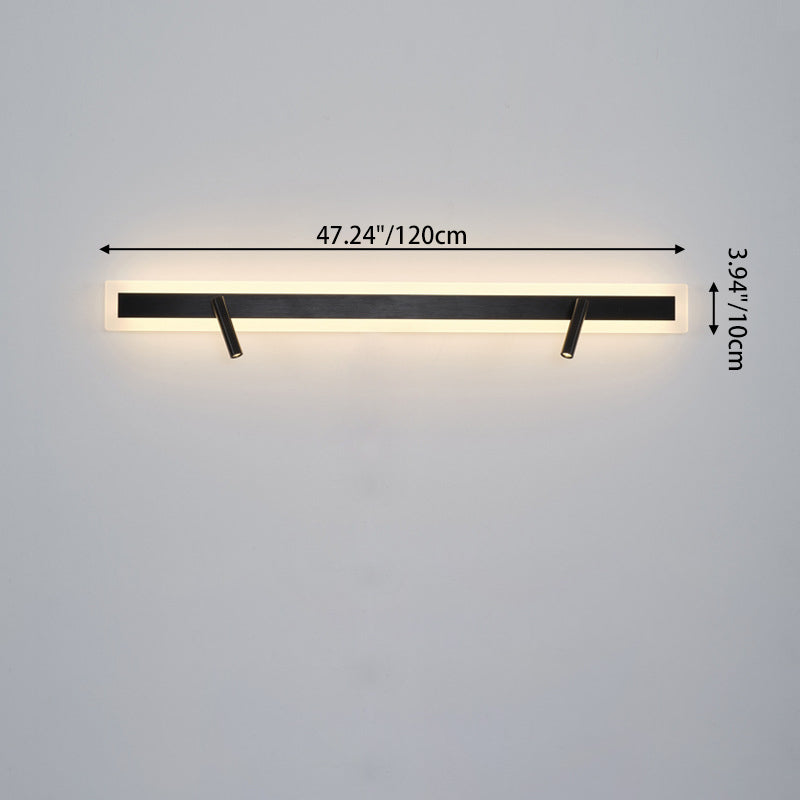 Aluminum Acrylic Rectangular Rotatable Wall Lamp
