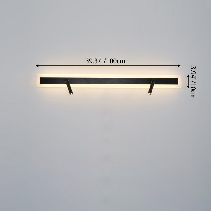 Aluminum Acrylic Rectangular Rotatable Wall Lamp