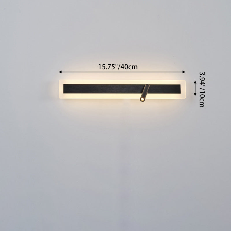 Aluminum Acrylic Rectangular Rotatable Wall Lamp
