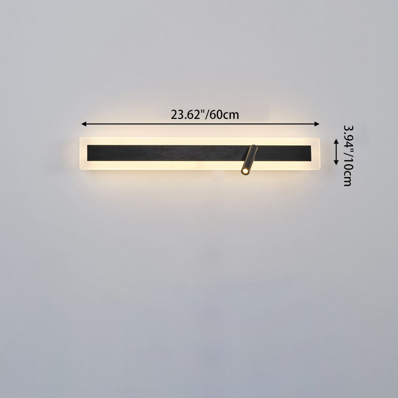Aluminum Acrylic Rectangular Rotatable Wall Lamp