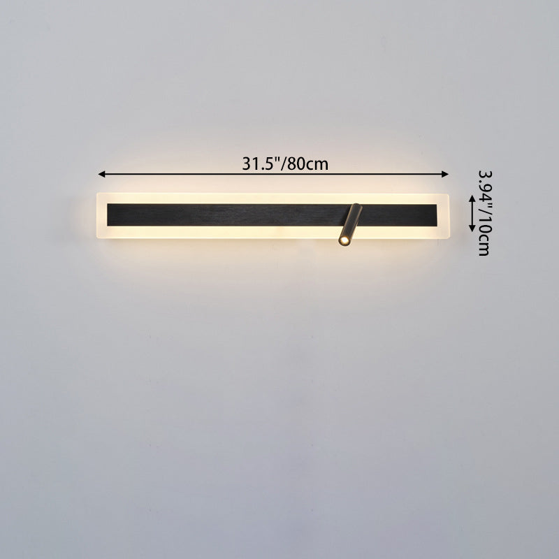 Aluminum Acrylic Rectangular Rotatable Wall Lamp