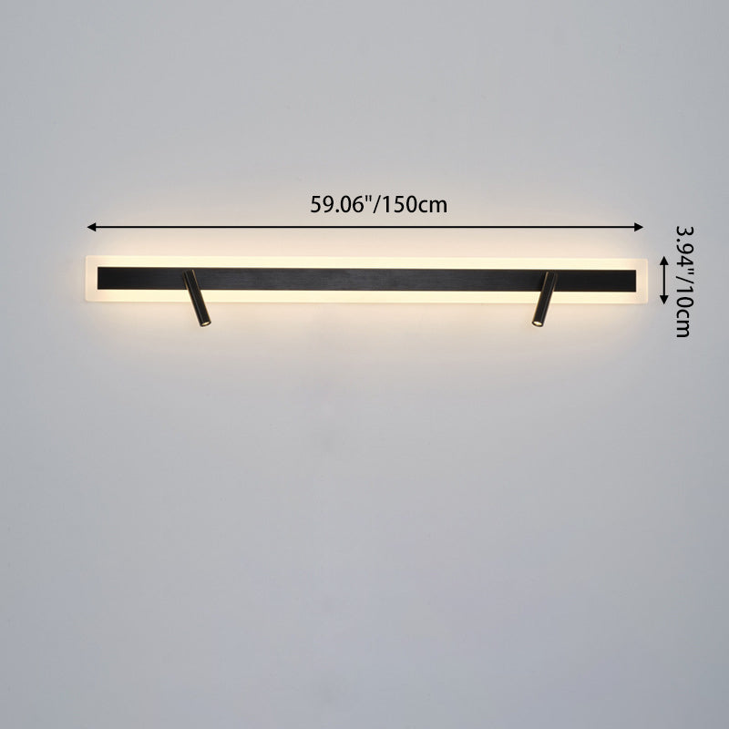 Aluminum Acrylic Rectangular Rotatable Wall Lamp