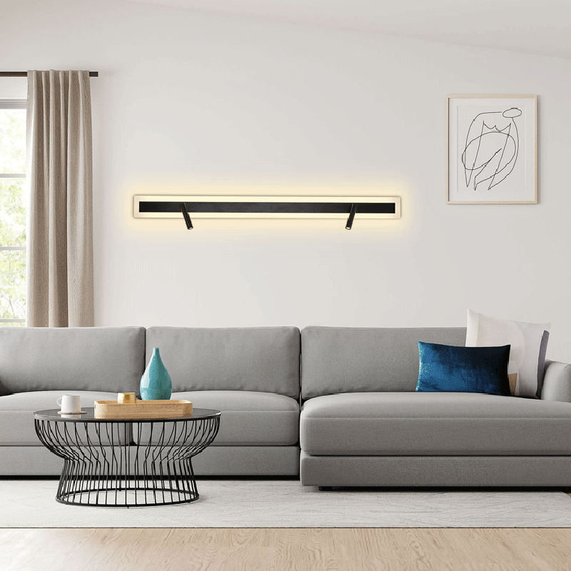 Aluminum Acrylic Rectangular Rotatable Wall Lamp