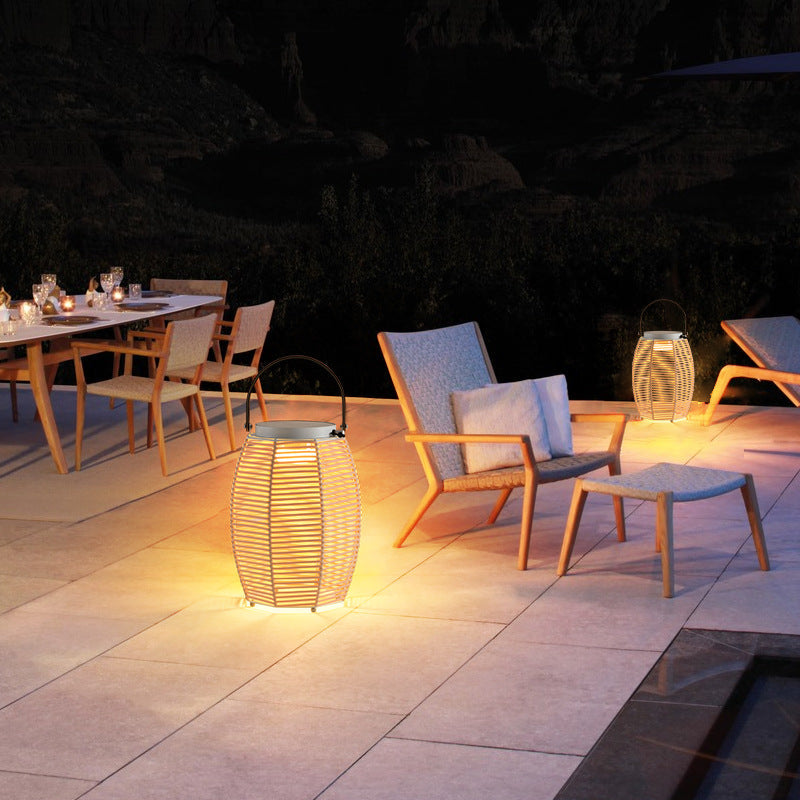 Farmhouse Rechargeable Weaving Imitation Outdoor Light