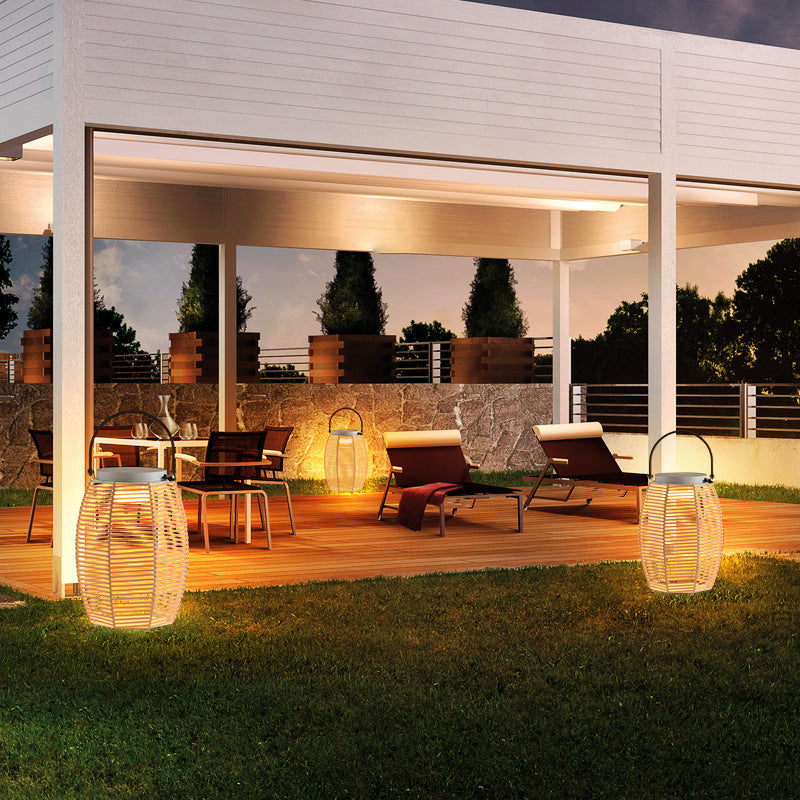Farmhouse Rechargeable Weaving Imitation Outdoor Light