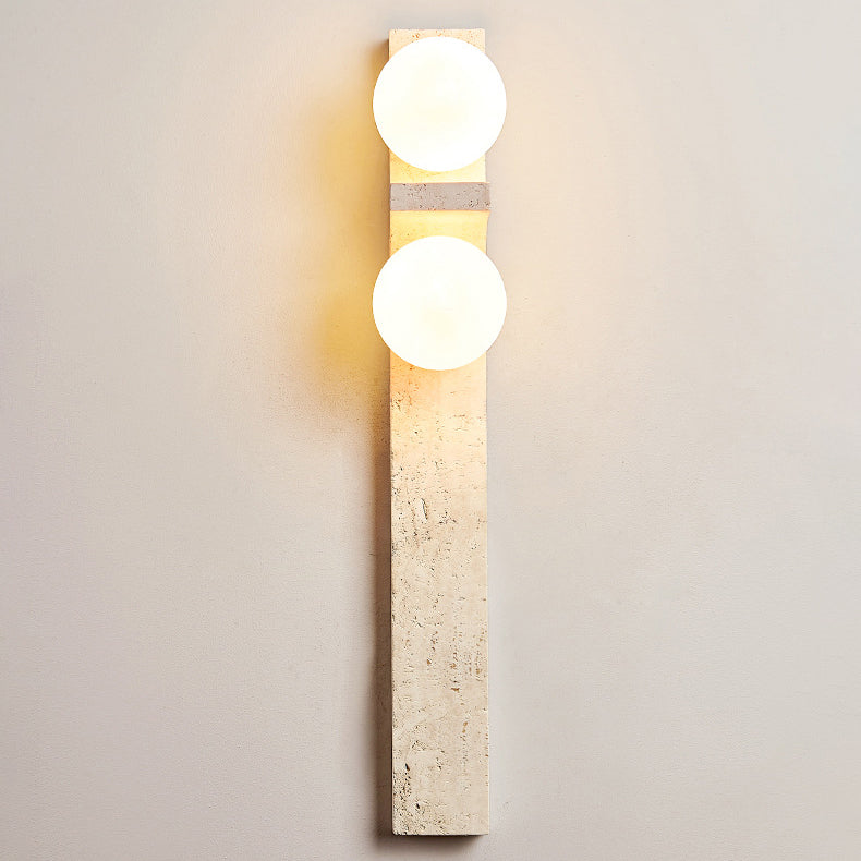 Travertine Glass Ball Grille 2-Light Wall Lamp