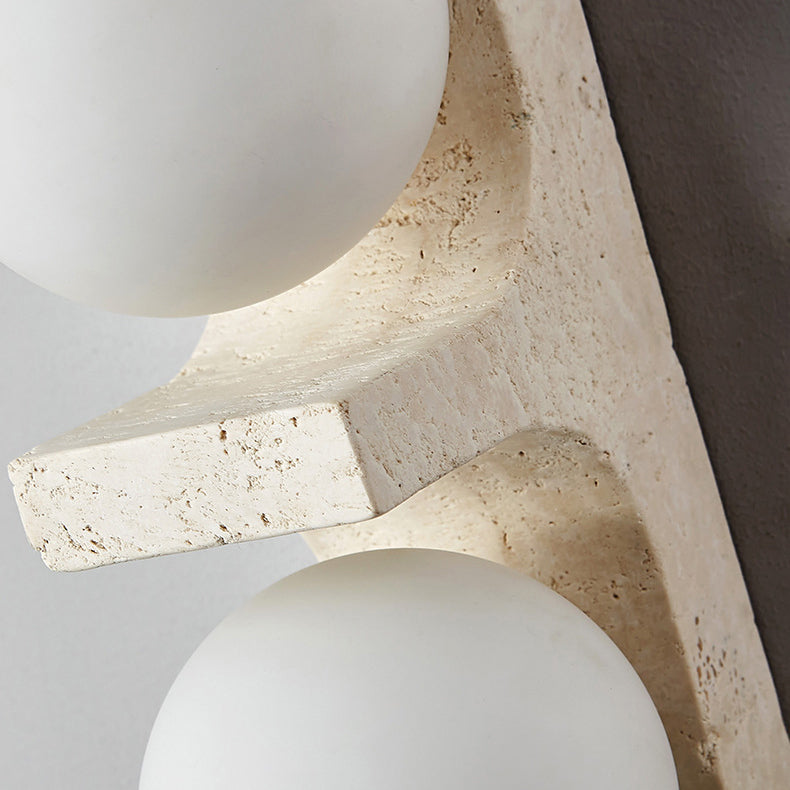 Travertine Glass Ball Grille 2-Light Wall Lamp