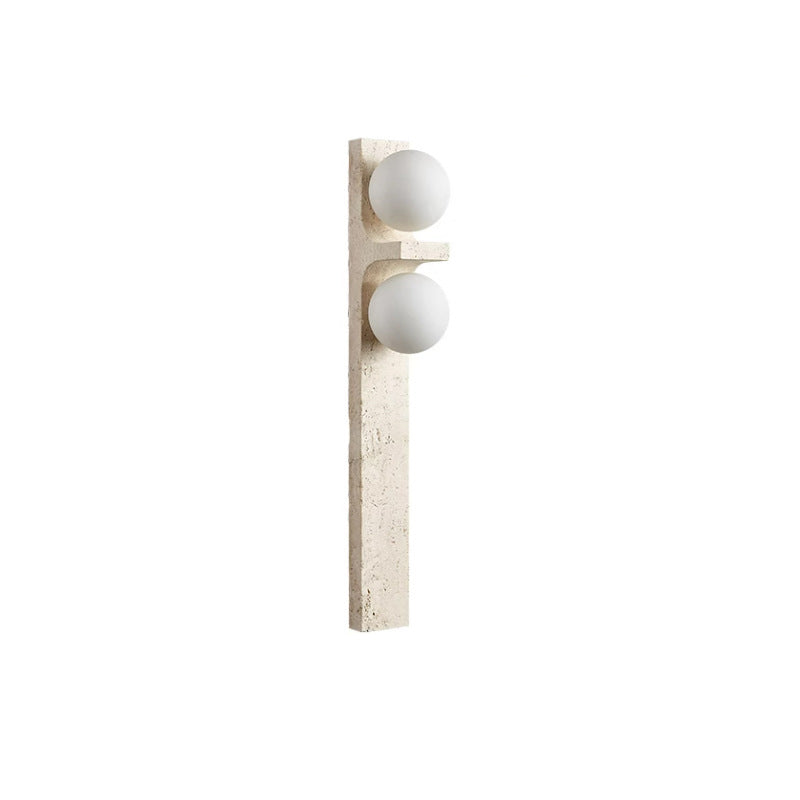 Travertine Glass Ball Grille 2-Light Wall Lamp