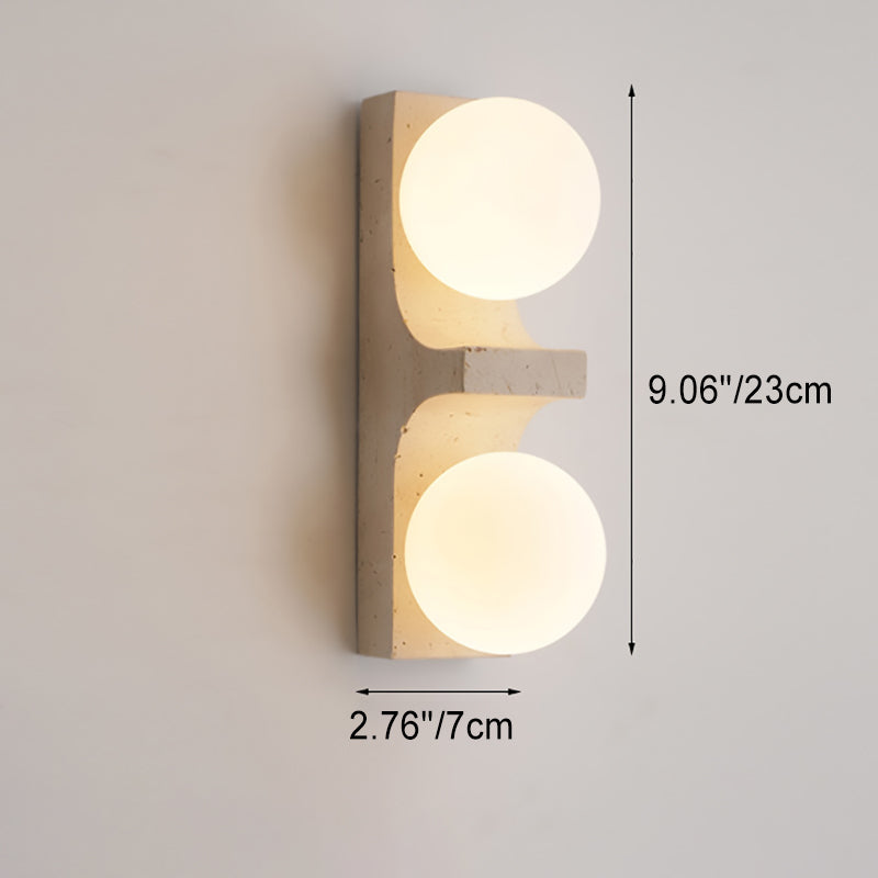 Travertine Glass Ball Grille 2-Light Wall Lamp