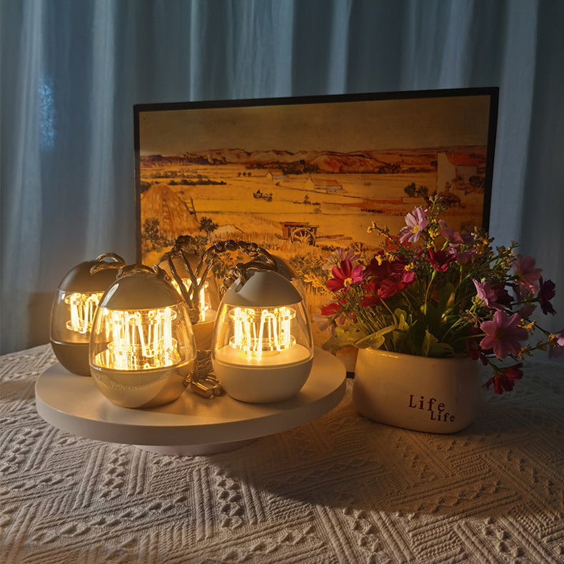 Rechargeable Aluminum Acrylic Egg Table Lamp