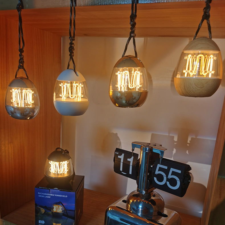 Rechargeable Aluminum Acrylic Egg Table Lamp