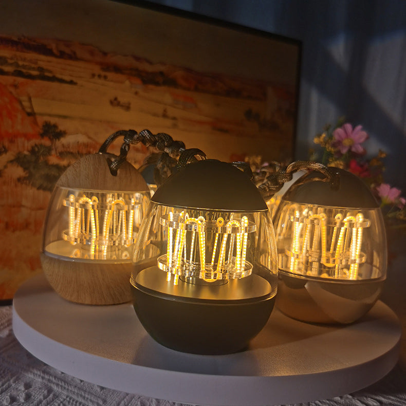 Rechargeable Aluminum Acrylic Egg Table Lamp